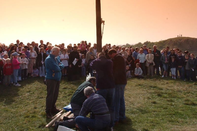 Pictured on Tunstall Hills for the ceremony in 2003.