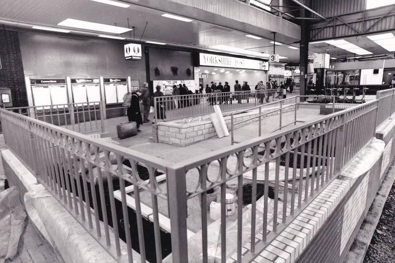 Flowerbeds were being installed at Leeds City Station in March 1994.