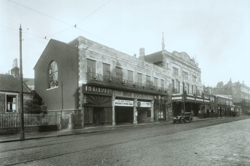 The White Elephant Cinema opened in 1927 having been designed by architect H Barnes. The building is now home to shops in Shawlands. 