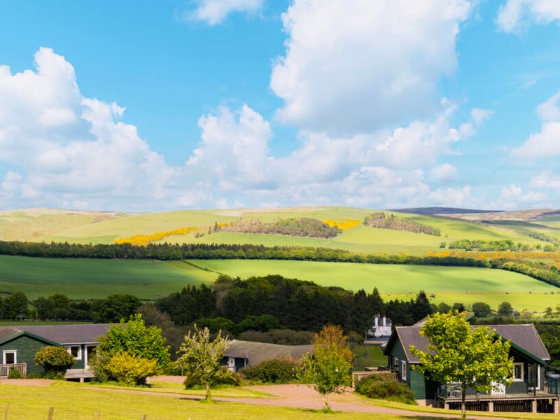 The holiday propeties at Airhouses are secluded amongst 350 acres of organic farmland in the Scottish Borders.
