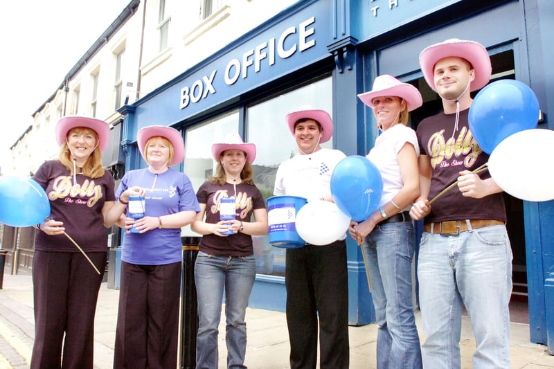Staff from the Empire wore pink cowboy hats to raise cash for Cancer Research in 2008.
Here are Joanna Vezmar, Norma Eggleston, Carolyn Usher, Greg Collins, Sharon Muldoon-Dawson and John  Cliff.