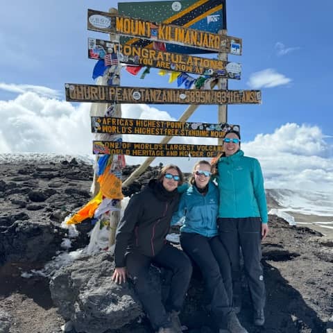 Jonathan, Benedikte and Susanne at the Mount Kilimanjaro summit.