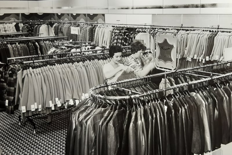 Rails of what looks like leather jackets in C&A 