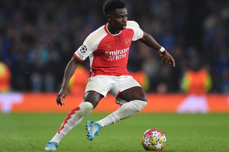 Doubt - Saka pulled out of the England squad with a 'minor muscular' injury but is expected to return this weekend.