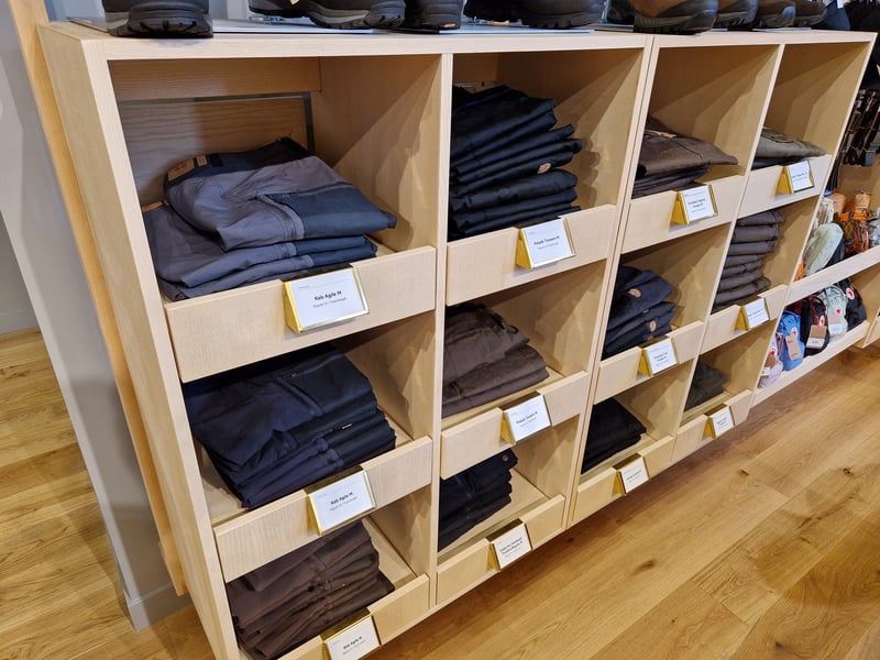 Trousers at Fjällräven on Charles Street in Sheffield city centre