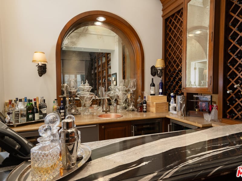 The bar area may not have many spirits available, but the wine racks on the right hand side more than make up for it (Credit: The MLS)