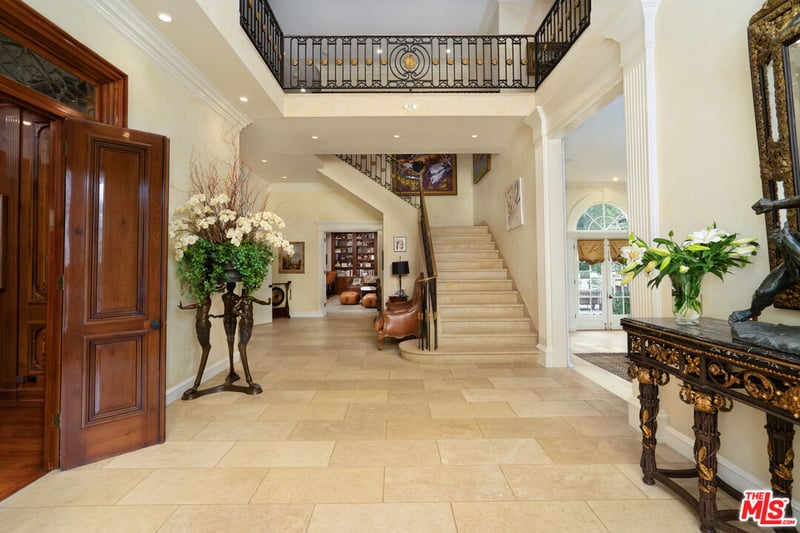 The entrance way into the grandeur Beverly Hills Mansion, once owned by the Menendez Family (Credit: The MLS)
