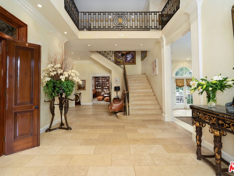 The entrance way into the grandeur Beverly Hills Mansion, once owned by the Menendez Family (Credit: The MLS)