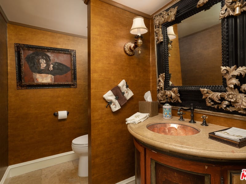 For those who don't have the luxury of an ensuite bathroom, the general WC is just as tasteful as those hidden away in other areas of the mansion (Credit: The MLS)