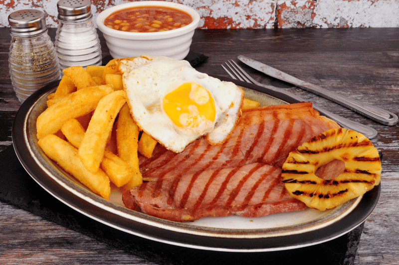 A classic tea or dinner at a local café, egg and chips definitely brings back childhood memories. Some opted to add gammon or ham, while others preferred to just cover the meal in baked beans.
