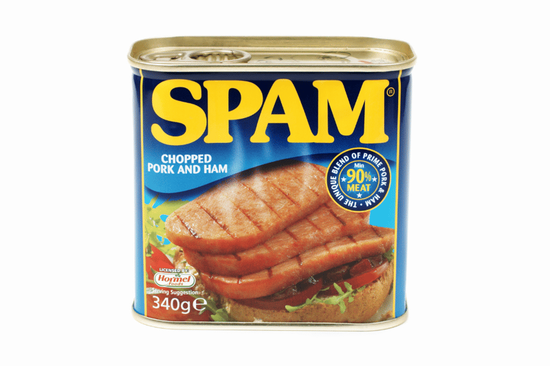 Spam launched in the 1930s and became a staple for many families after World War II. While some people chose to eat it straight out of the can, others liked to cook the meat and serve with the likes of chips.
