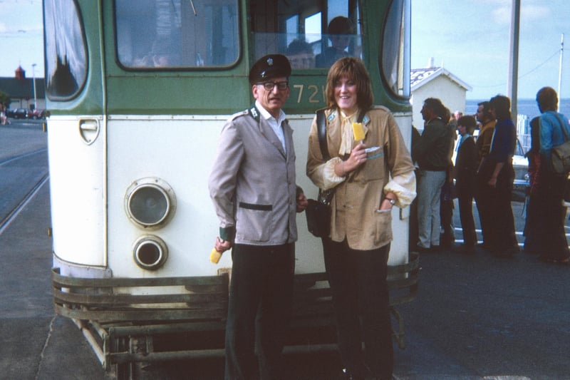 Former Blackpool tram driver John Nicholls, known as Jack (left) in the 70s
