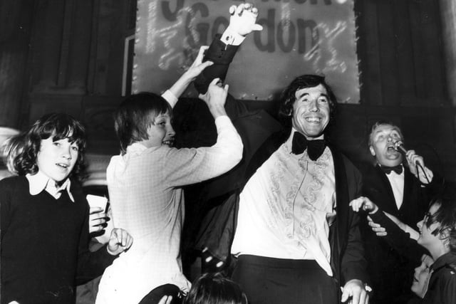 Gordon Banks and Dave Cromer switching on the illuminations in 1973 