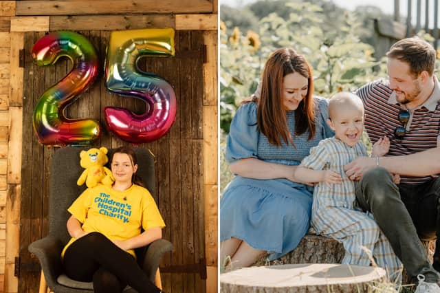 Leah Walton, from Sheffield, has raised a total of £25,000 for charity. £10,000 of this amount was raised in just five months for The Children Hospital's Charity. Left photo courtesy of Phil Jon Photography.