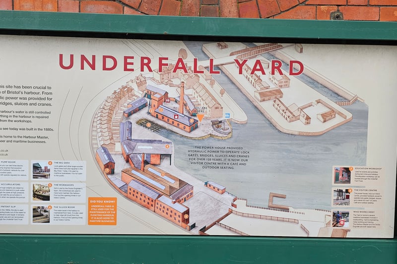 Located by the entrance, the map gives some background information and highlights the main sections of the Underfall Yard.
