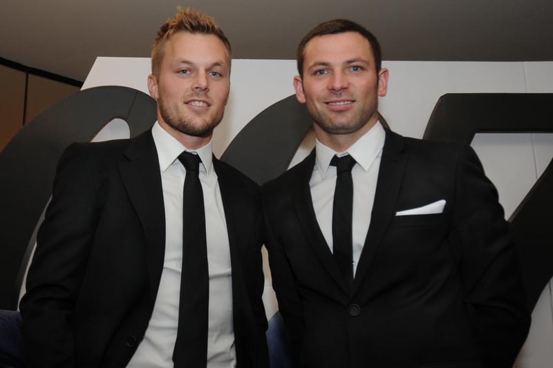 Sunderland footballers Seb Larson and Phil Bardsley were pictured arriving at Boldon cinema for the premier of the new James Bond film 'Skyfall'  in 2012.