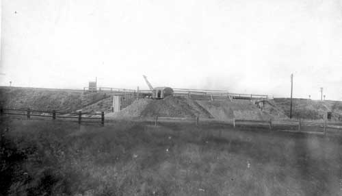 Construction of railway bridge over Ring Road, section between Elland Road to Dewsbury Road in July 1928.
