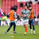 Andros Townsend of Luton Town warms up prior to the Premier League match between Sheffield United and Luton Town at Bramall Lane on December 26, 2023 in Sheffield, England. (Photo by George Wood/Getty Images)