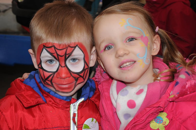 Faye Emery, 3, and Leeon Rackstraw, 4, were enjoying a spot of face painting as well as the Easter Activities at Herrington Country Park in 2013.