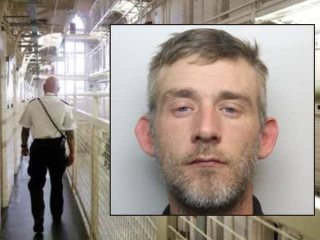 Brett Garbutt (pictured inset) remained silent as he was jailed for five counts of rape committed against a teenage girl during a hearing held at Sheffield Crown Court on March 26, 2024