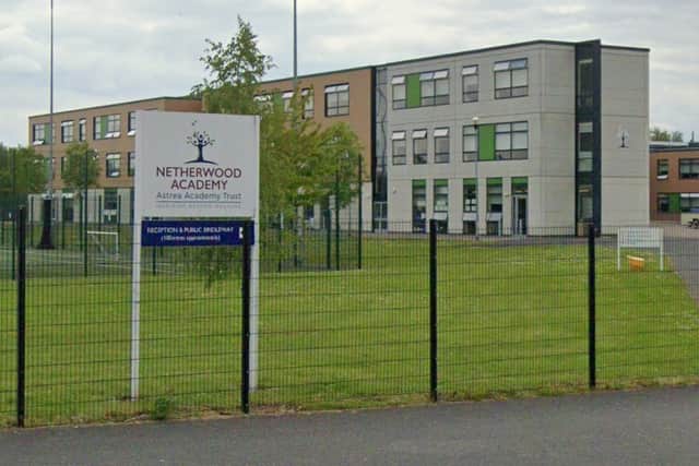 Netherwood Academy, in Wombwell, South Yorkshire. Its headteacher, Jonny Mitchell, is best known as the star of Channel 4's 2013 show Educating Yorkshire.