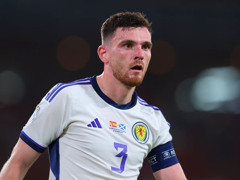The Liverpool full-back was previously Scotland's highest valued player at close to £30 million. However, according to TransferMarkt his market valued has dropped this season.
