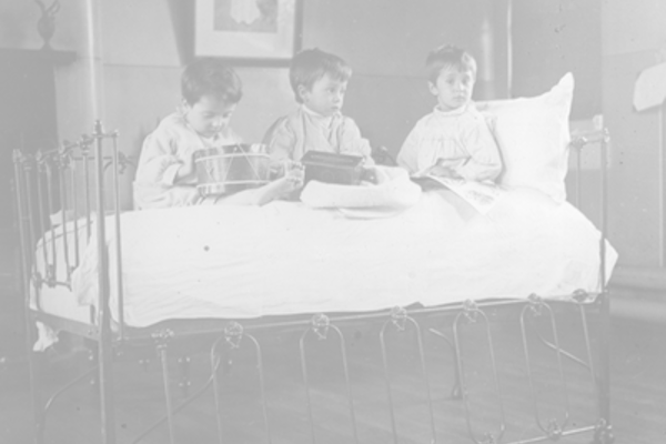 Children sit in a ward in Ruchill hospital recovering from an illness