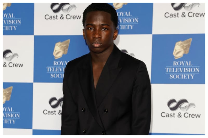 Top Boy star Araloyin Oshunremi was one of the best dressed at the Royal Television Society Awards. He kept it simple in a stylish black suit with no shirt underneath, the trend of the moment for men!