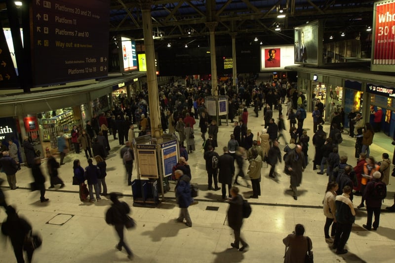 Edinburgh's Waverley Train Station came to a complete standstill in January 2002 due to high winds. Passengers were stranded for hours in the hope of returning home.