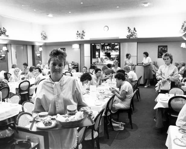 Inside Tuckwoods Restaurant, on Surrey Street, Sheffield, in 1989