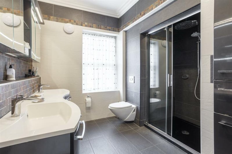 There are three bathrooms in the home along with three en-suites in three of the bedrooms.