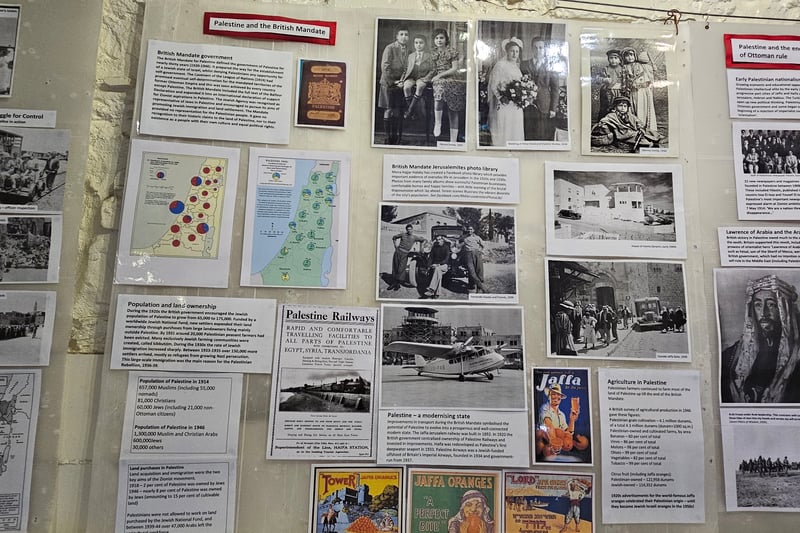 The British Mandate for Palestine defined the government of Palestine between 1920 and 1948 and prepared the way for the establishment of a Jewish state of Israel whilst denying Palestinians any opportunity for self-government. The display includes images of everyday life in Jerusalem in the 1920s and 1930s before the dispossession of the land.