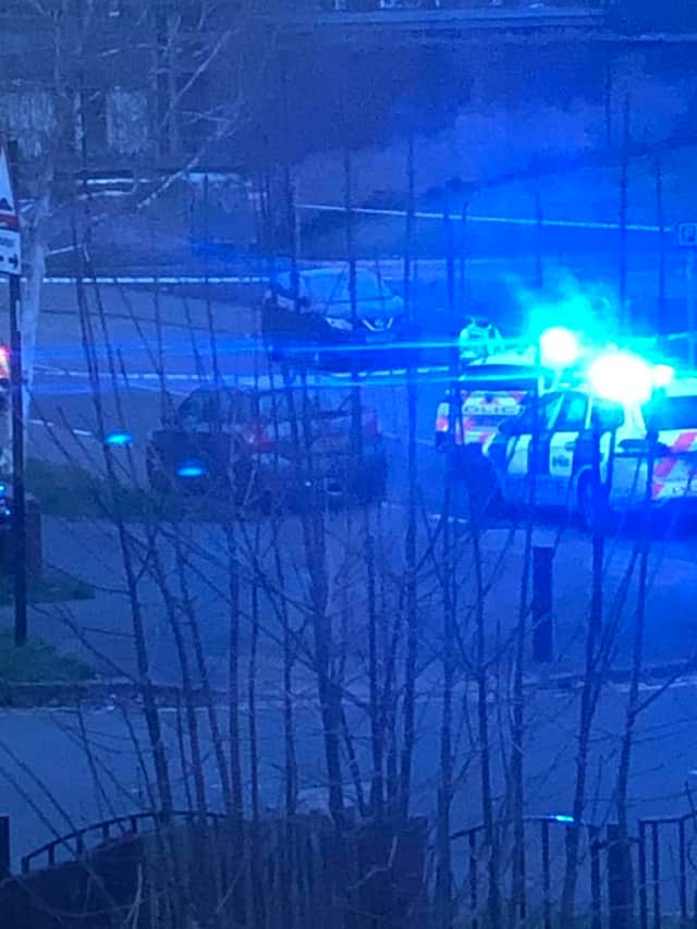 The police cordon in Firth Park, Sheffield on Tuesday, March 26. South Yorkshire Police have confirmed a 17-year-old boy had been arrested on Wednesday on suspicion of assault after a 16-year-old was injured in a reported stabbing. (Photo: Phil Grimshaw)