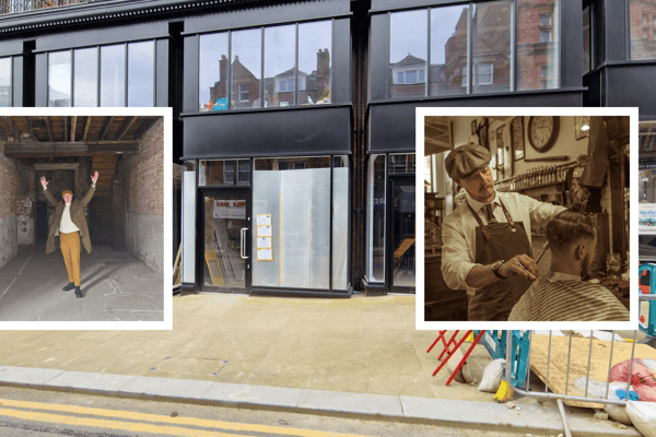 Savills is relocating to Pinstone Street. Inset, Joth Davies, and the firm's 'traditional barber shop aesthetics'