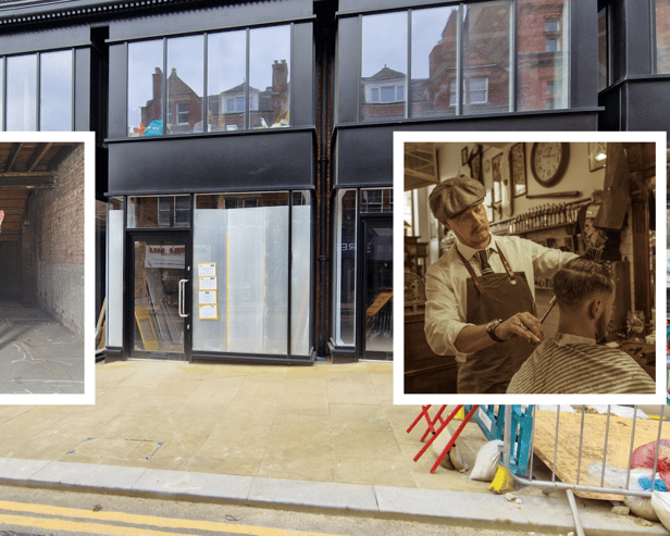 Savills is relocating to Pinstone Street. Inset, Joth Davies, and the firm's 'traditional barber shop aesthetics'