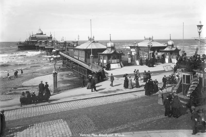 Victoria Pier, Blackpool, Lancashire, 1890-1910. A view of Victoria Pier looking west. The pier opened in 1863 to provide a promenade and entertainment for the increasing number of holidaymakers visiting Blackpool