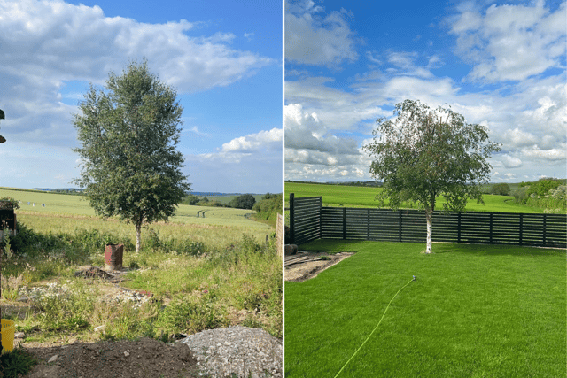 Celene's garden, before and after renovation