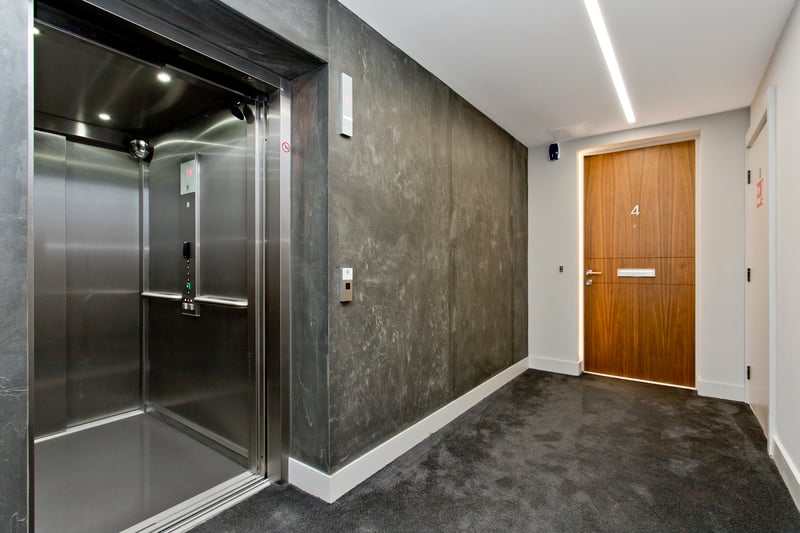 The hallway to the property can be accessed by a lift.
