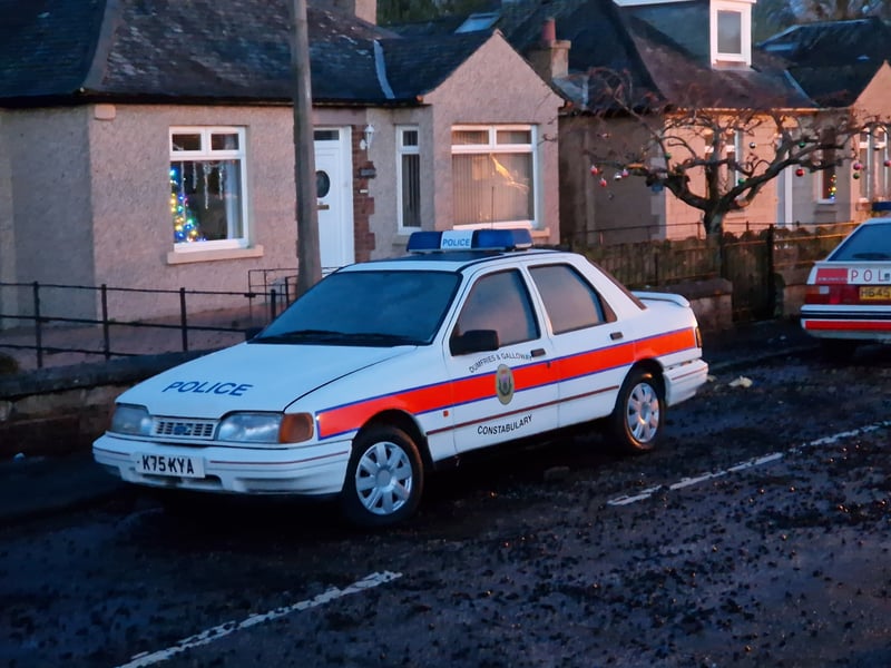 This 'Dumfries and Galloway' patrol car was one of the many vintage emergency services vehicles placed on the street.
