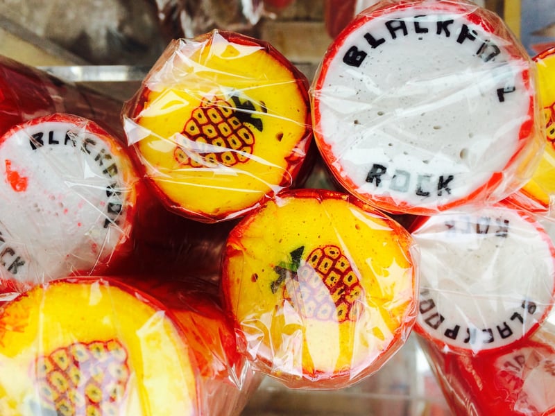 Rock is a type of hard stick-shaped boiled sugar confectionery. It is often associated with seaside towns such as Blackpool.