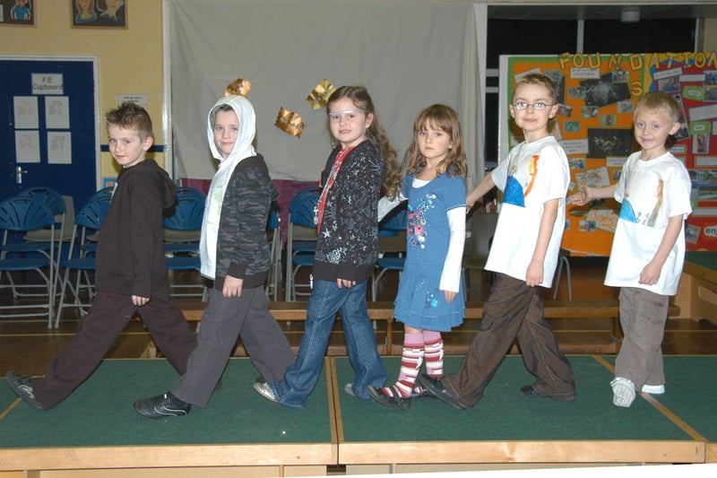 Dame Dorothy Primary School pupils on the catwalk for their show in December 2008.