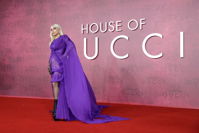 Of course it had to be Gucci for the UK premiere of the House of Gucci back in 2021. Lady Gaga looked incredible in a sheer purple Gucci gown 