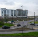 New photos show the unfinished Marriott hotel looming eerily over the busy Morrisons roundabout in Waverley.