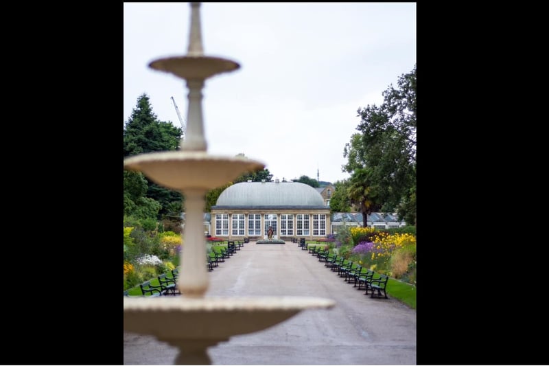 Our second picture from Khalid Abdullahi shows this terrific photo of the fountain in Sheffield Botanical Gardens and the Glasshouse in the background.