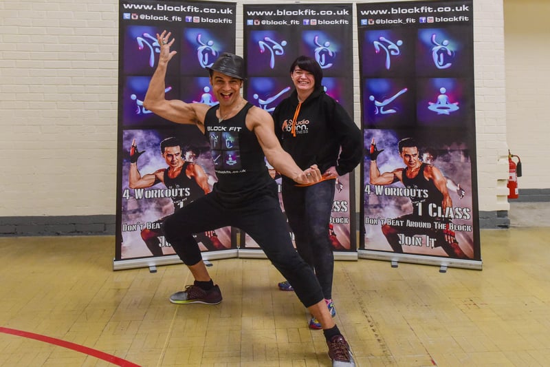 Former X Factor star Chico held a fitness master class at Studio Burn Fitness, Herrington Burn in 2018.
Carla Thirlwall, who runs the business, joined him in the photo.