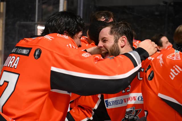 Cole Shudra and Robert Dowd celebrating (Photo: Dean Woolley)