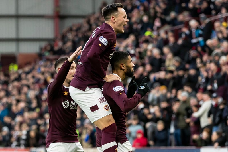 After a Josh Ginnelly opener in the 19th minute, Lawrence Shankland doubled Hearts' lead before half-time. Ash Taylor struck back after the break but Shankland's late penalty cemented the win for his side. (Hearts 3-1 Kilmarnock)