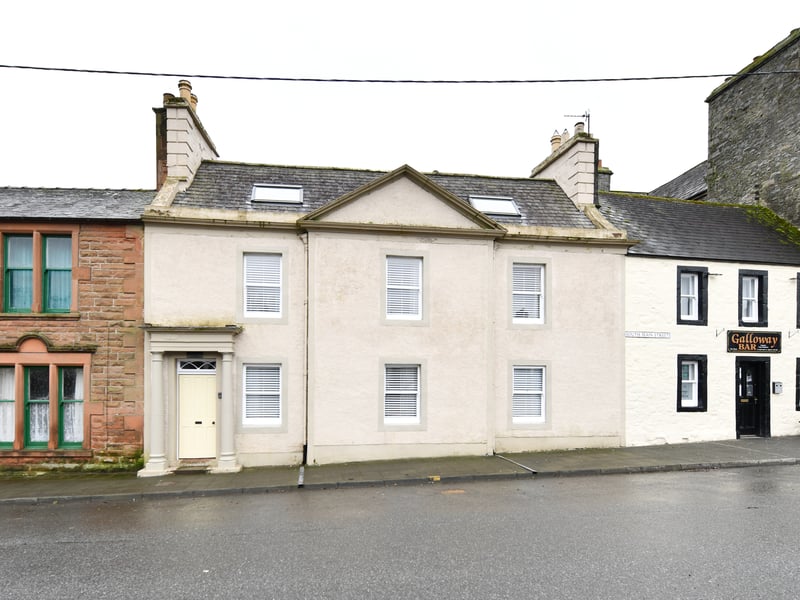 The exterior of the three-storey Georgian townhouse.