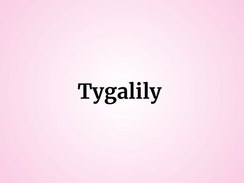 An alternate spelling of Tigerlily - or Tiger Lily - one baby girl was named Tygalily, perhaps inspired by the American rapper Tyga.