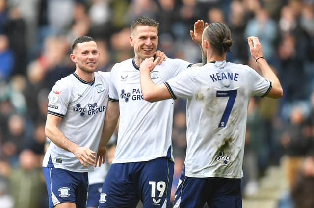 Emil Riis scored twice in Preston North End's 3-0 win against Rotherham on Friday